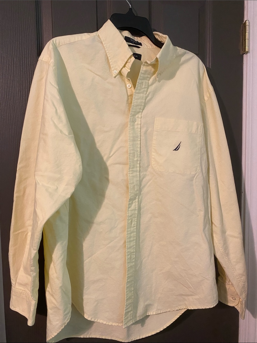 Nautica Men's Button-Down Oxford Shirt - Pale Yellow